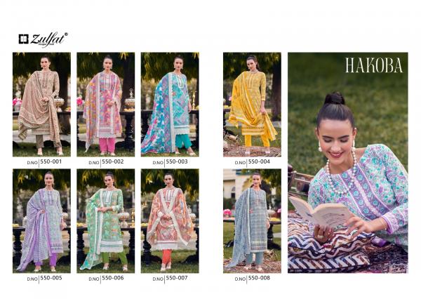 Zulfat Hakoba 550 Cotton Printed Dress Material Collection